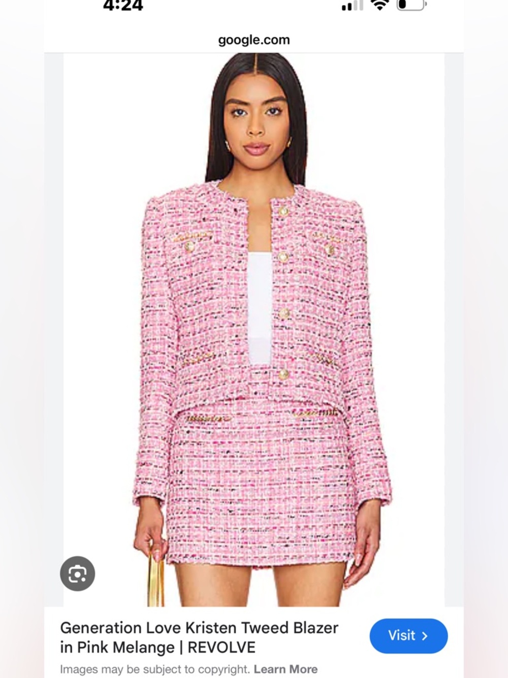 Generation Love Pink Tweed Cropped Blazer and Skort set